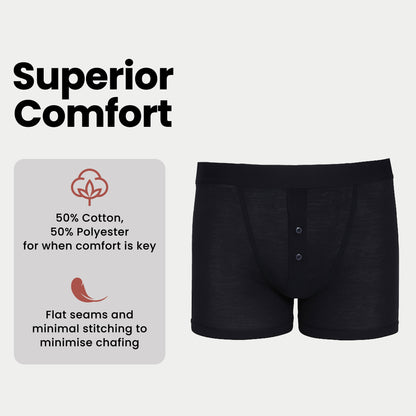 Sock Stack Men's 6 Pair Pack Black Ribbed Boxer Shorts Cotton Stretch Fabric For Everyday Comfort Durable Ribbed Texture Soft Elastic Waistband MB09