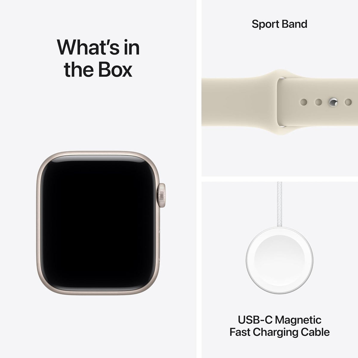 Apple Watch with blank black display and light Sport Band