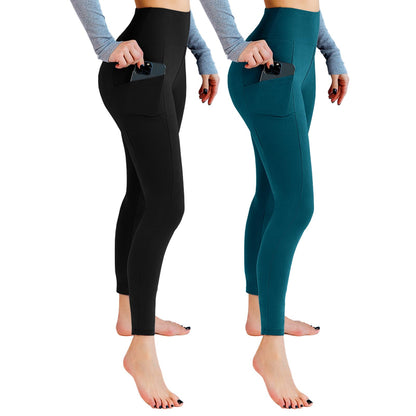 Leafigure 2-Pack High Waist Gym Leggings with Pockets for Women