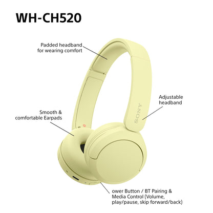 Sony WH-CH520 Wireless Bluetooth On-Ear Headphones
