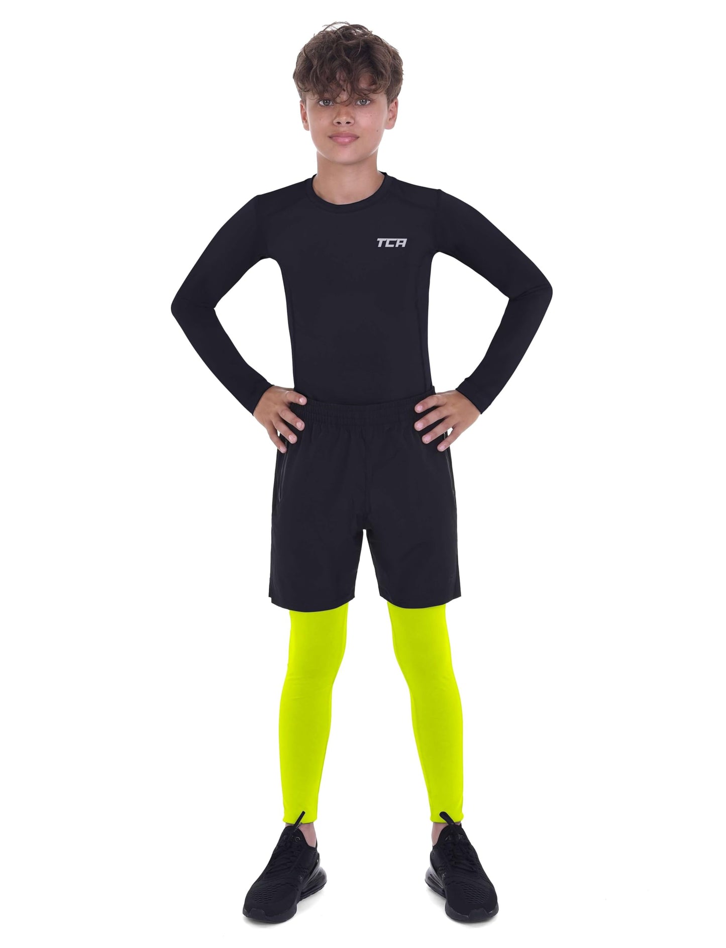 TCA Men Boys Pro Performance Compression Leggings Thermal Base Layer Tights