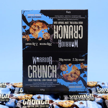 Warrior Crunch - High Protein Bars - 20g Protein Each Bar - Low Carb, Low Sugar Snack - 12 Pack x 64g (Variety Pack)