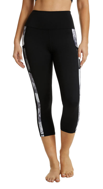 Sugar Pocket Gym Leggings for Women,Yoga Pants for Women Capri Workout Sport Exercise Cycling Leggings with Pockets