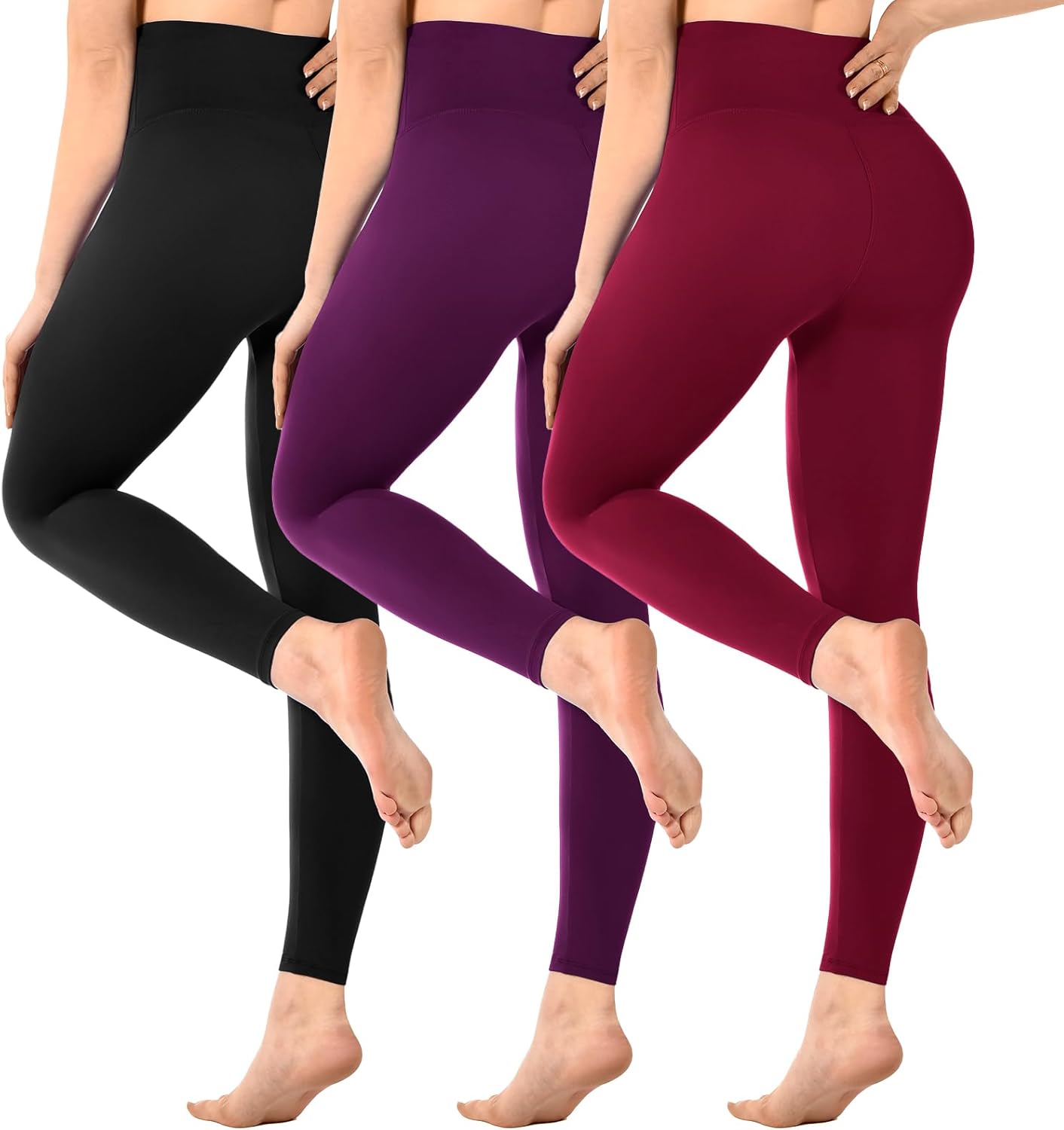SINOPHANT Pack of 3 Women's High Waist Leggings