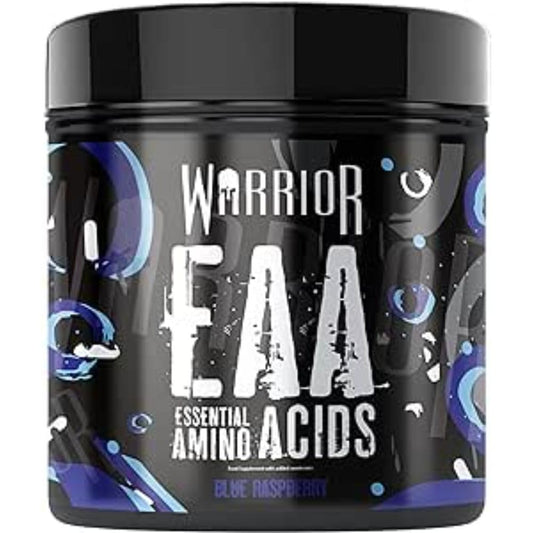 Warrior EAA - Essential Amino Acids - 360g - Provides Exceptional Support for Recovery & Muscle Soreness - Formula Includes Cyclic Dextrin, Taurine and More, Blue Raspberry