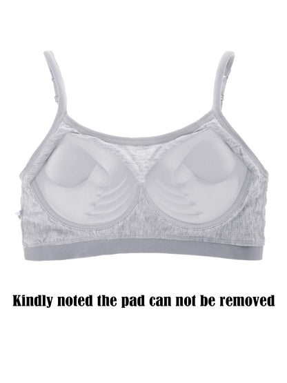 Boao 3 Pieces Mini Camisole Bra Padded Brassiere Tank Top Brassiere Women Sports Bra with Straps