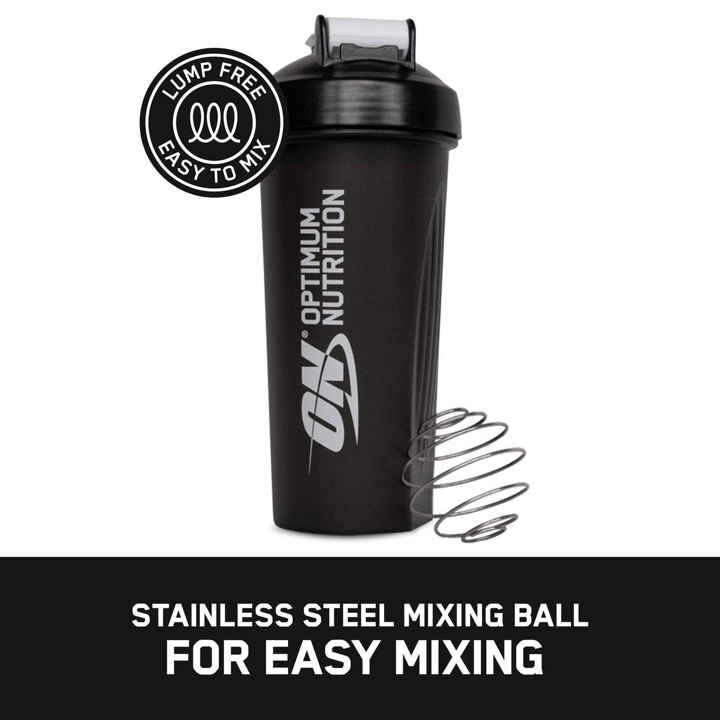 Optimum Nutrition ON Shaker with Stainless Steel Mixing Ball