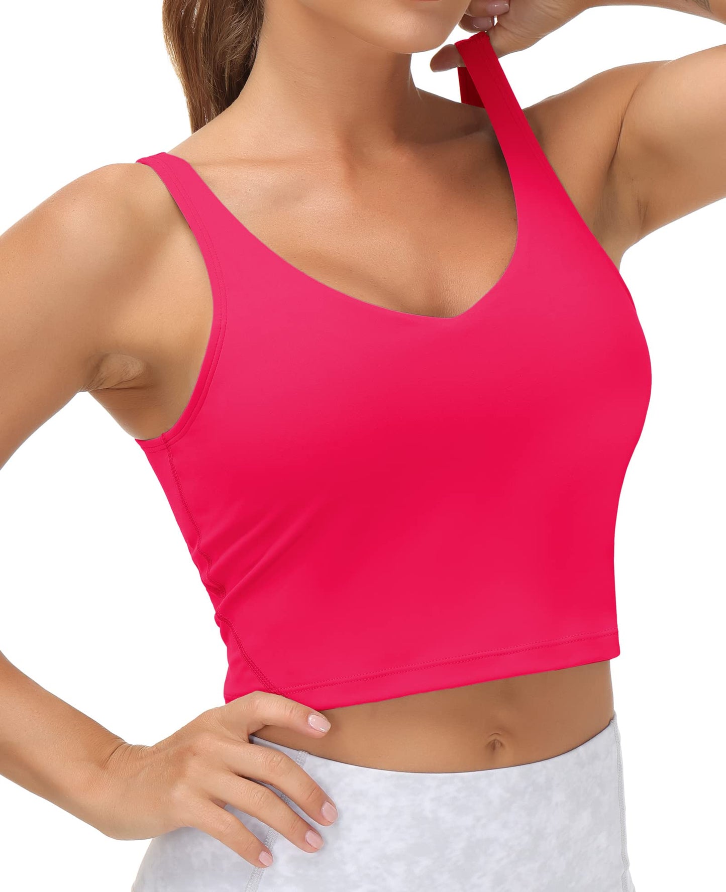 THE GYM PEOPLE Womens' Sports Bra Longline Wirefree Padded with Medium Support