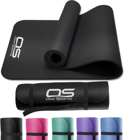 OZE SPORTS Yoga Mat – Extra Thick NBR Foam, Non-Slip, Large