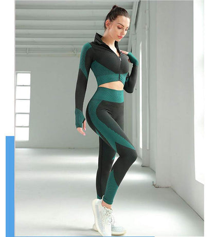 Veriliss Women's 3pcs Gym Tracksuit Sweatsuit Women's Activewear Sets 2024 Sport Yoga Fitness Clothing Ladies Workout Outfit Sportsuits for Running Jogging