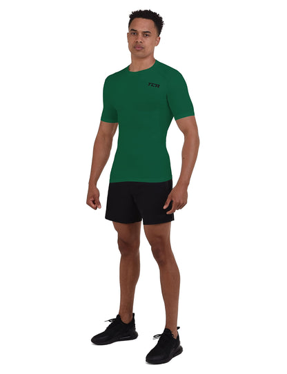 TCA Men's and Boys' HyperFusion Compression Base Layer Top Short Sleeve Under Shirt