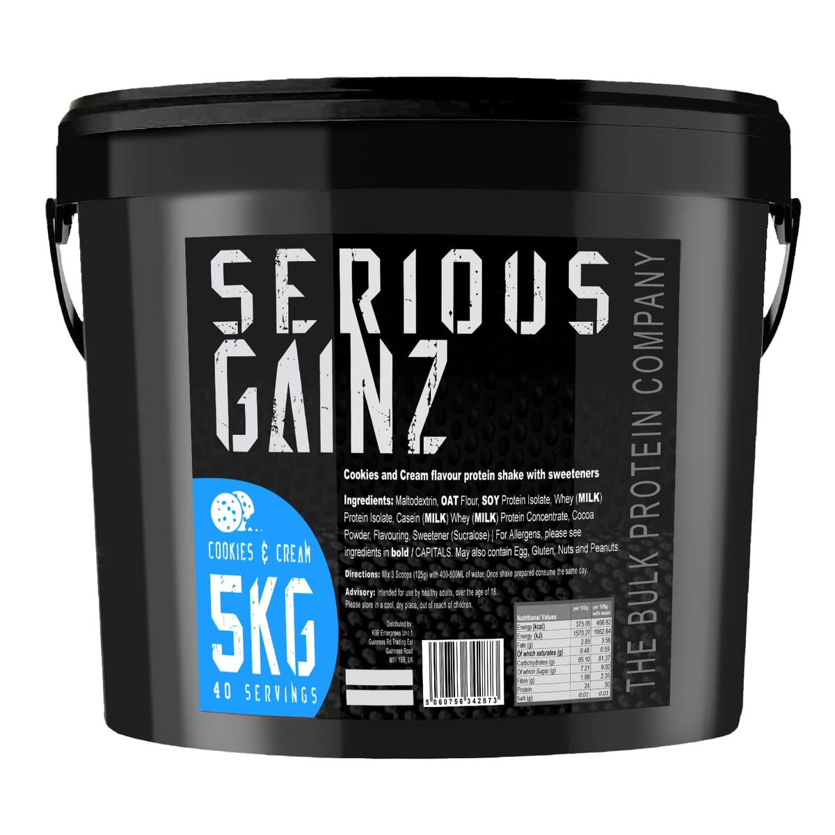 The Bulk Protein Company, SERIOUS GAINZ - Whey Protein Powder - Weight Gain, Mass Gainer - 30g Protein Powders (Strawberry, 5kg)