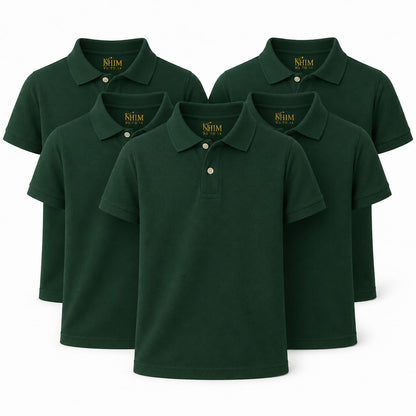 KHIM Unisex Polo Short Sleeve Polycotton Boys Girls School Uniform Plain Half Sleeve Shirts Sports Wear Indoor Outdoor