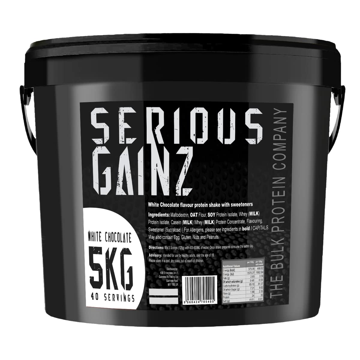 The Bulk Protein Company, SERIOUS GAINZ - Whey Protein Powder - Weight Gain, Mass Gainer - 30g Protein Powders (Strawberry, 5kg)