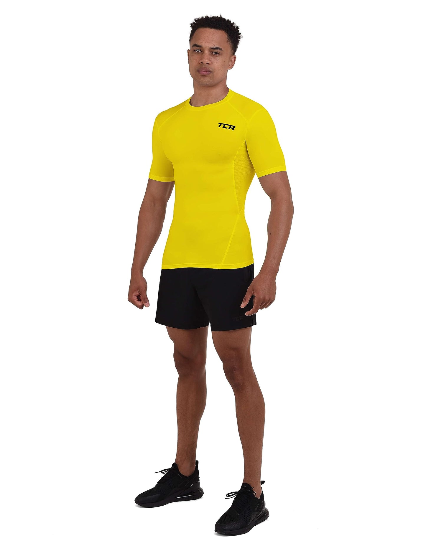 TCA Men's and Boys' HyperFusion Compression Base Layer Top Short Sleeve Under Shirt