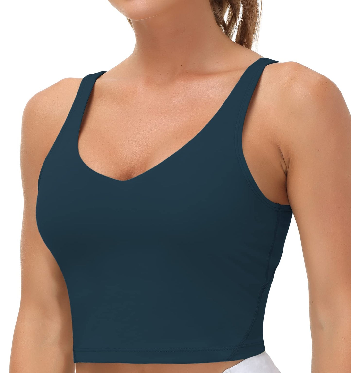 THE GYM PEOPLE Womens' Sports Bra Longline Wirefree Padded with Medium Support