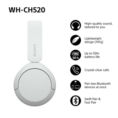 Sony WH-CH520 Wireless Bluetooth On-Ear Headphones