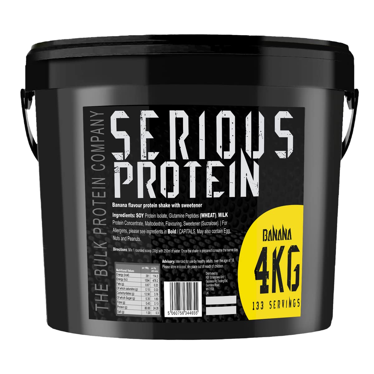 SERIOUS PROTEIN – Protein Powder – 4kg – Low Carb – Supports Lean Muscle Growth – Recovery Supplement - The Bulk Protein Company - 133 Servings (Salted Caramel)