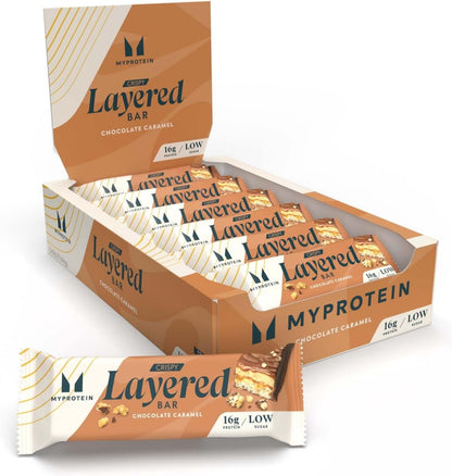 Myprotein Crispy Layered Protein Bars 12 x 58g Chocolate Caramel
