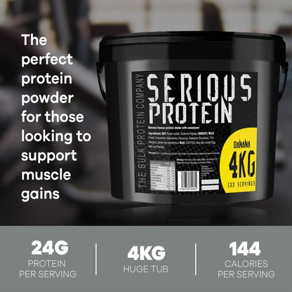 SERIOUS PROTEIN – Protein Powder – 4kg – Low Carb – Supports Lean Muscle Growth – Recovery Supplement - The Bulk Protein Company - 133 Servings (Salted Caramel)