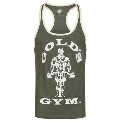 Gold's Gym GGVST004 Men's Training Sports Fitness Tank Top Muscle Joe Contrast Stringer Vest