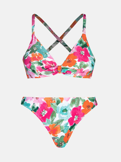 CUPSHE Women's Leaf Print Knot Adjustable Bikini Sets Two Piece Bathing Suit