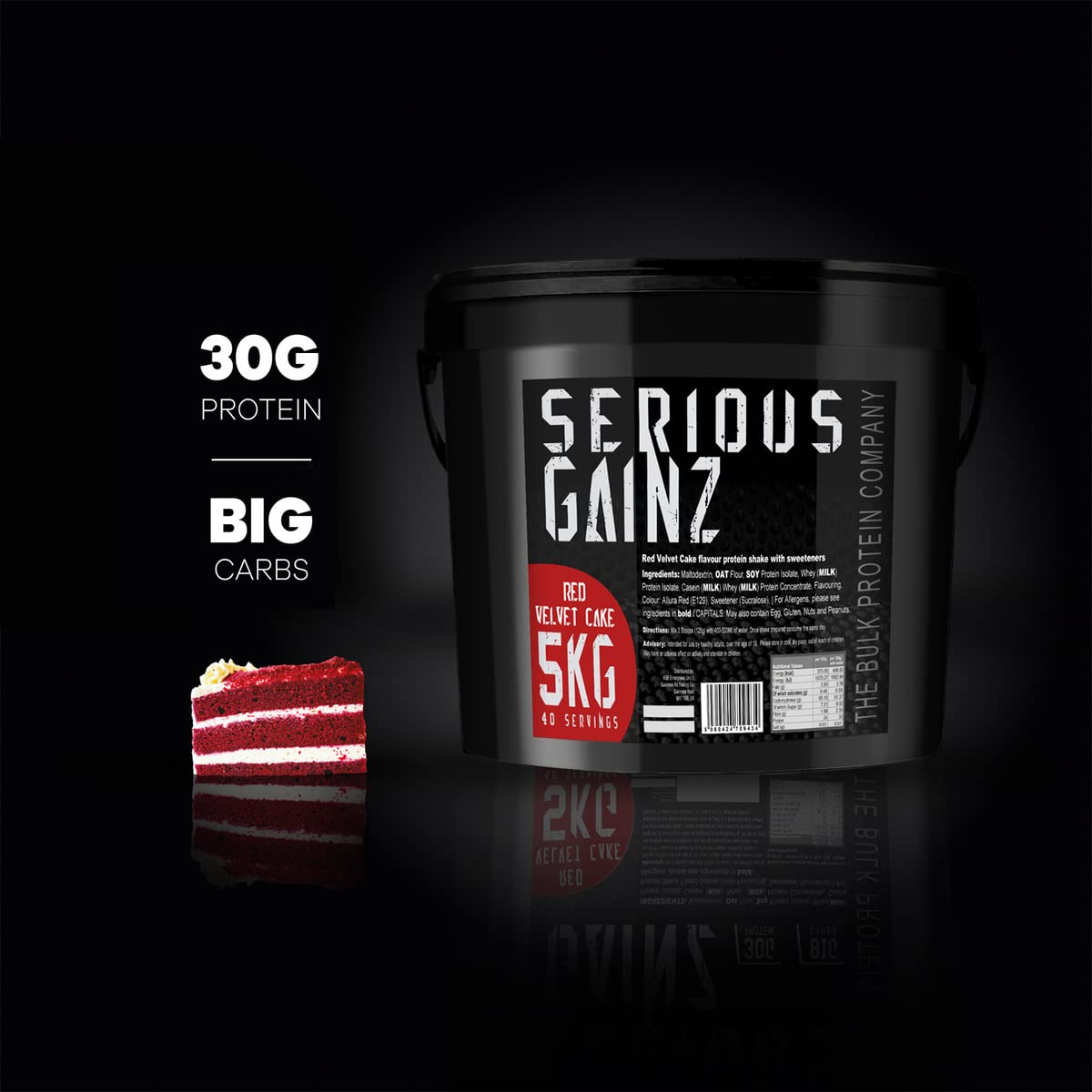 The Bulk Protein Company, SERIOUS GAINZ - Whey Protein Powder - Weight Gain, Mass Gainer - 30g Protein Powders (Strawberry, 5kg)