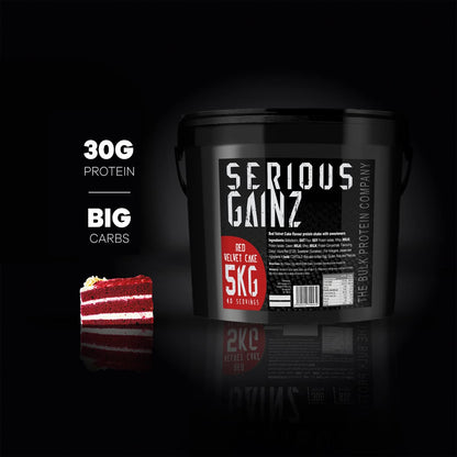 The Bulk Protein Company, SERIOUS GAINZ - Whey Protein Powder - Weight Gain, Mass Gainer - 30g Protein Powders (Strawberry, 5kg)