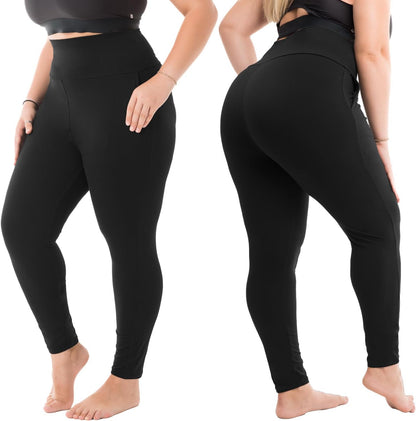 Walifrey Plus Size Leggings with Pockets for Women