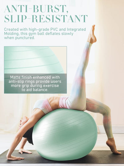 PhysKcal Gym Ball 55-85cm Exercise Swiss Ball