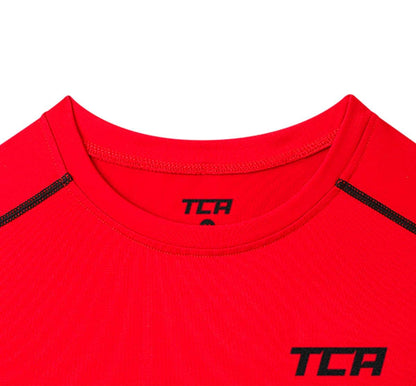 TCA Men's and Boys' HyperFusion Compression Base Layer Top Short Sleeve Under Shirt