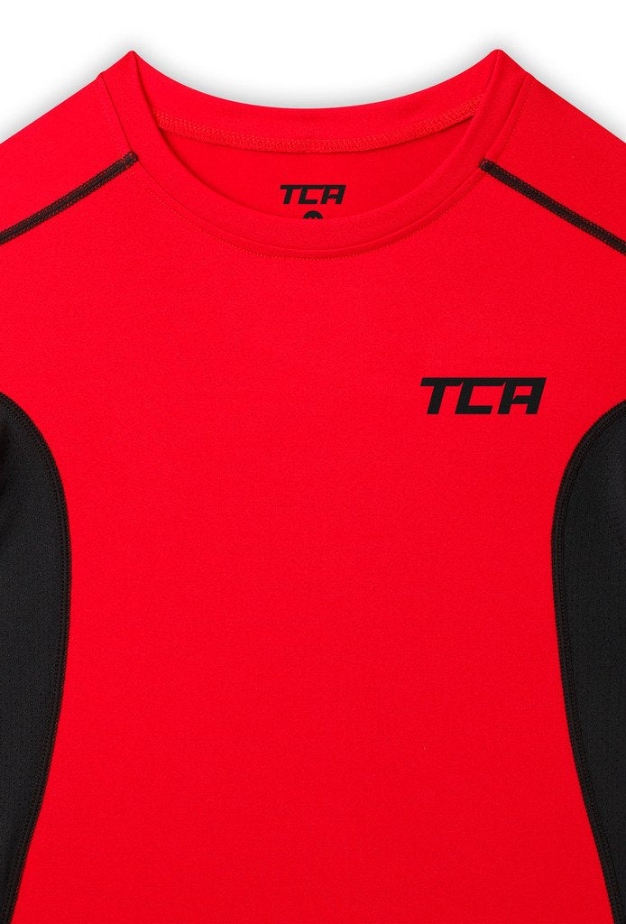 TCA Men's and Boys' HyperFusion Compression Base Layer Top Short Sleeve Under Shirt