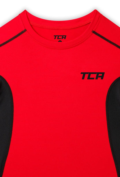 TCA Men's and Boys' HyperFusion Compression Base Layer Top Short Sleeve Under Shirt