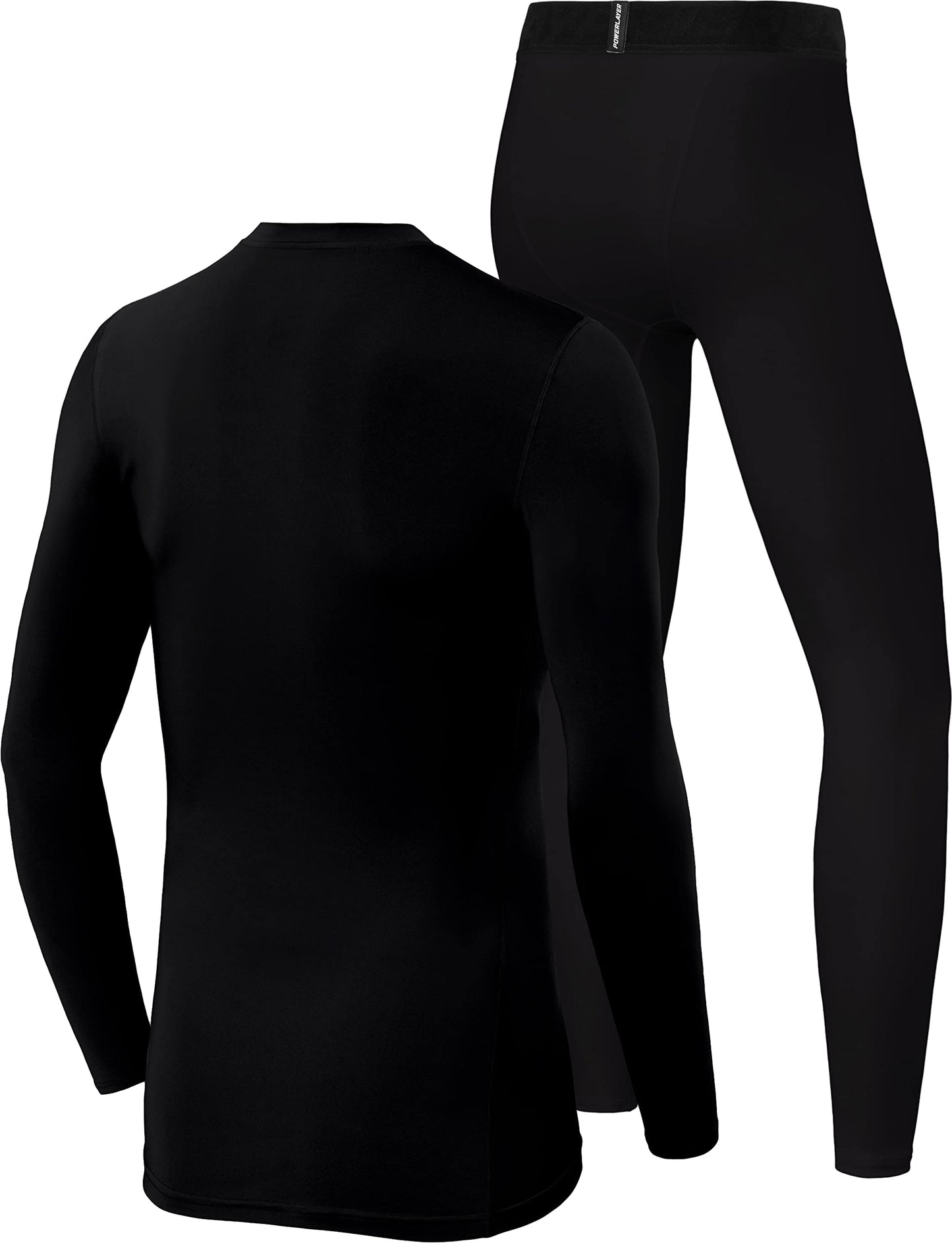 PowerLayer Skins for Boys Kids Base Layer Thermal Long Sleeve Top & Tights Football Compression Set