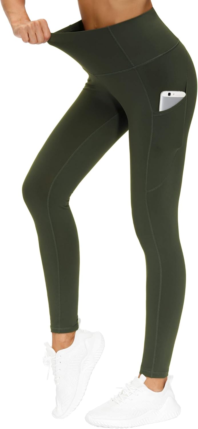 THE GYM PEOPLE Thick High Waist Yoga Pants with Pockets