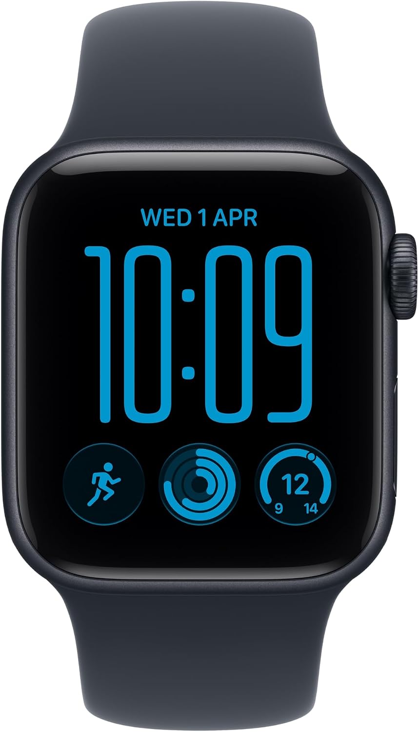 Apple Watch SE 3 GPS smartwatch with midnight sport band, black display