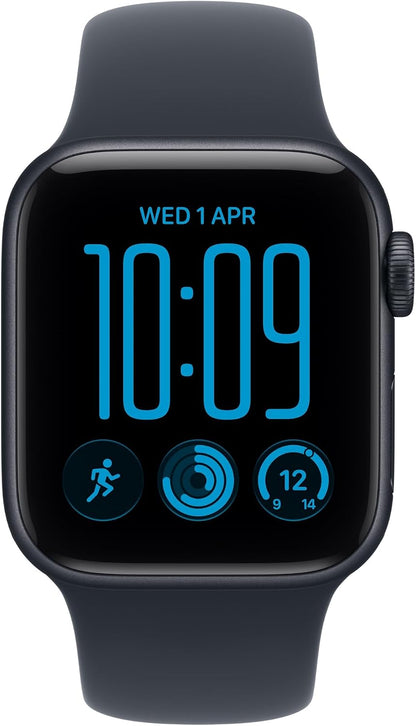 Apple Watch SE 3 GPS smartwatch with midnight sport band, black display