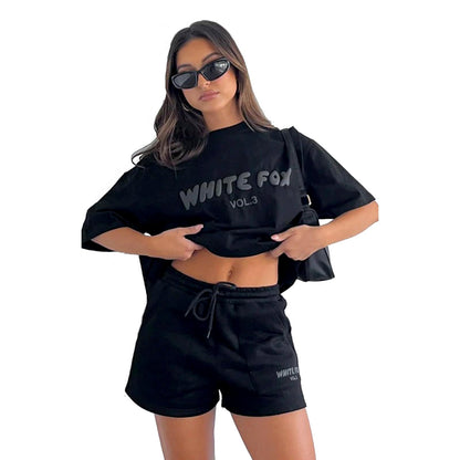 Womens Tracksuit Two Piece Pullover and Loose Short Sweatpants