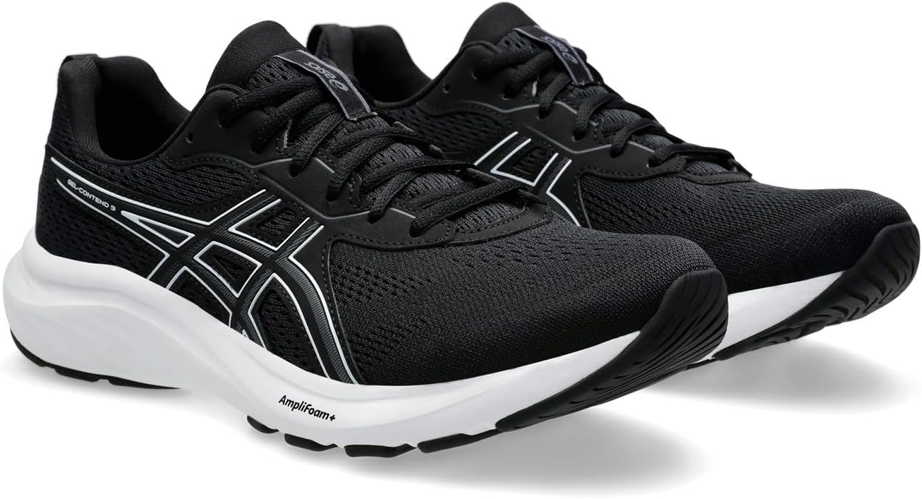 Asics Men's Gel-Contend 9 Sneaker, Black White, 8.5 UK