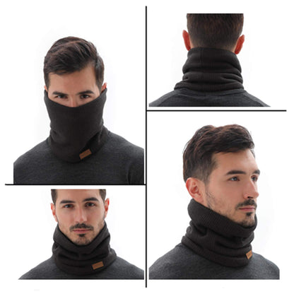 NovForth Winter Neck Warmer Fleece Lined Infinity Scarf Thicken Windproof and Dust Skiing Circle for mens women Double-Layer Fleece Lining Knit