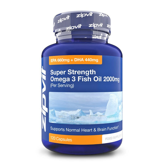 Omega 3 Fish Oil 2000mg, EPA 660mg DHA 440mg per Daily Serving. 120 Capsules (2 Months Supply). Supports Heart, Brain Function and Eye Health. 2 Capsules Per Serving