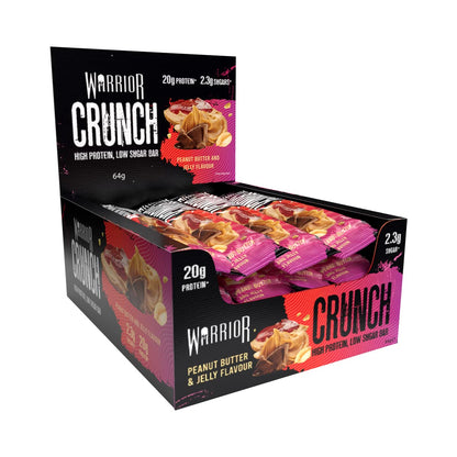 Warrior Crunch - High Protein Bars - 20g Protein Each Bar - Low Carb, Low Sugar Snack - 12 Pack x 64g (Variety Pack)