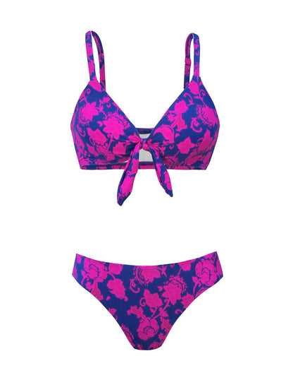 CUPSHE Women's Leaf Print Knot Adjustable Bikini Sets Two Piece Bathing Suit