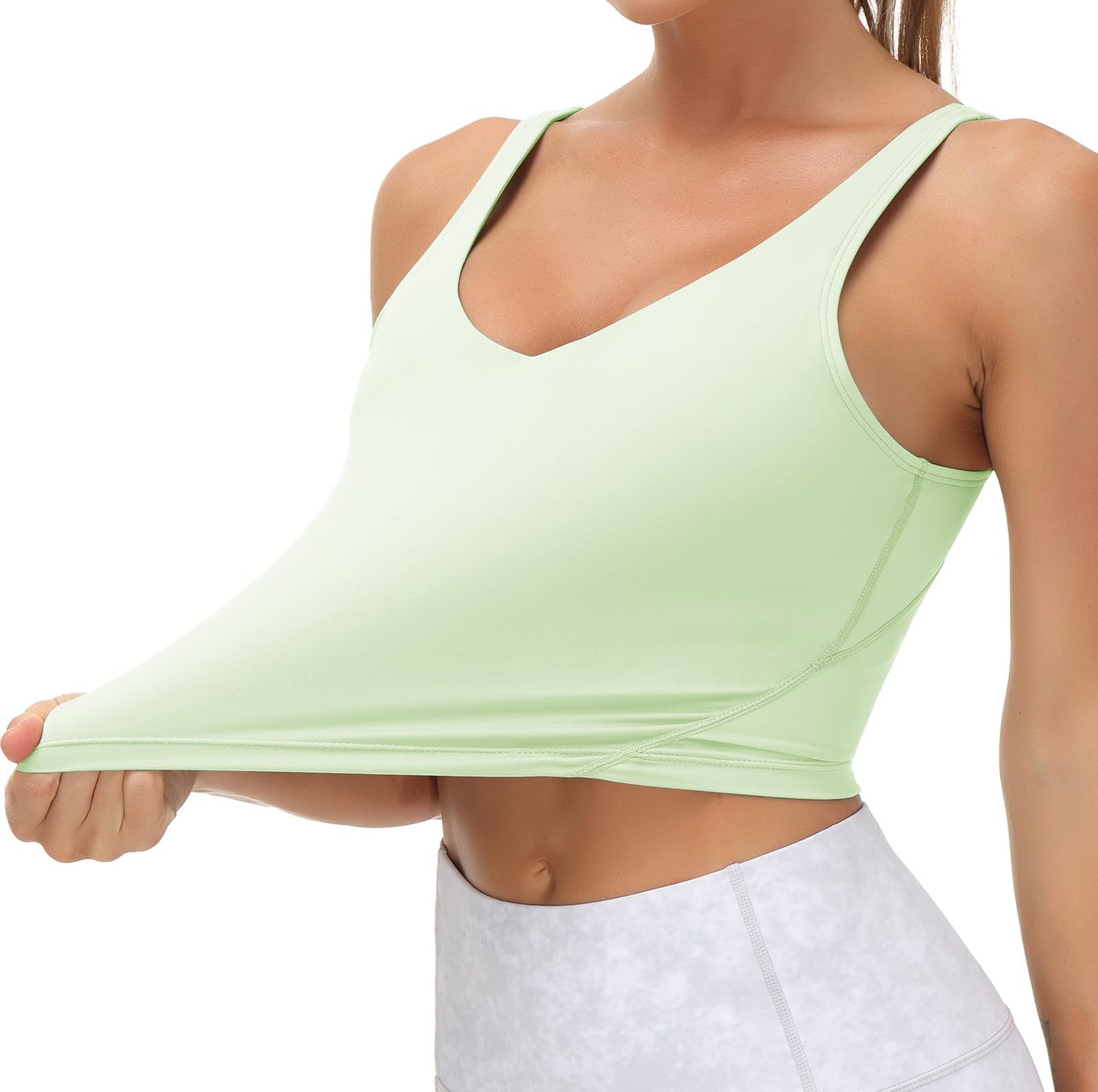 THE GYM PEOPLE Womens' Sports Bra Longline Wirefree Padded with Medium Support