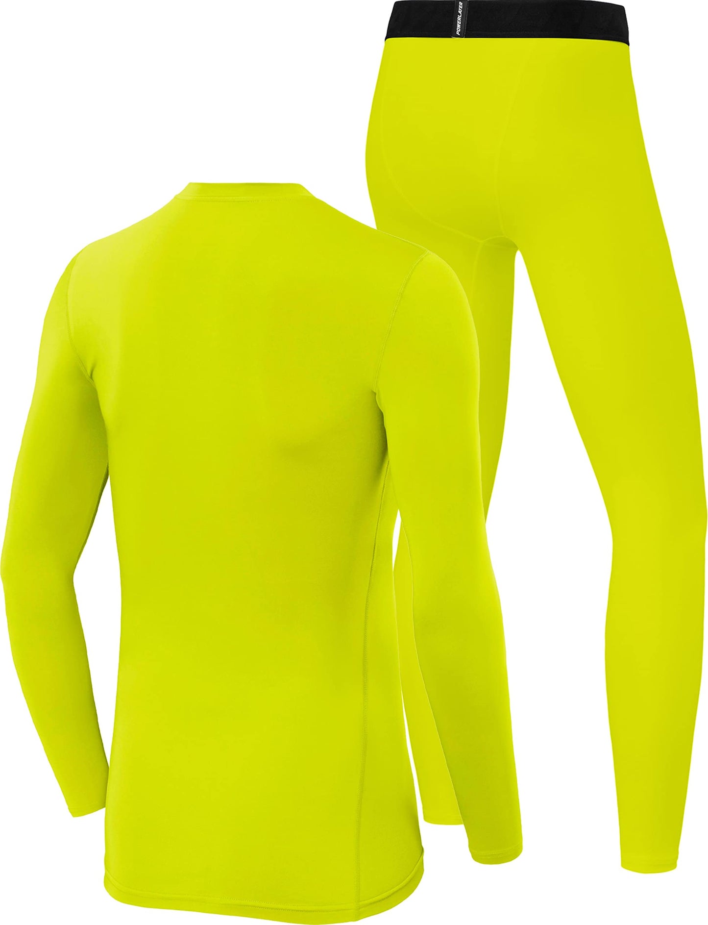 PowerLayer Skins for Boys Kids Base Layer Thermal Long Sleeve Top & Tights Football Compression Set