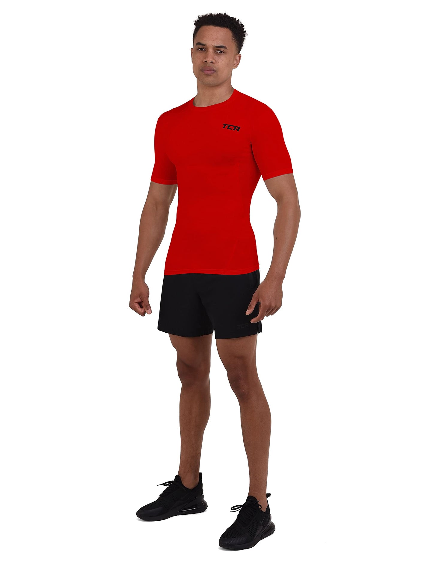 TCA Men's and Boys' HyperFusion Compression Base Layer Top Short Sleeve Under Shirt