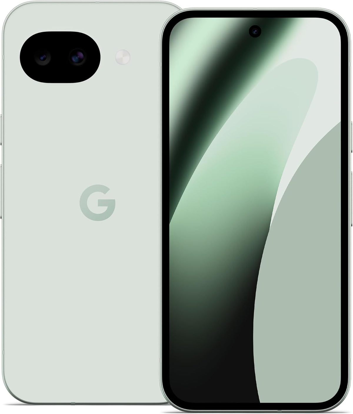 Fog Google Pixel 10a unlocked 5G smartphone with dual rear cameras and front display