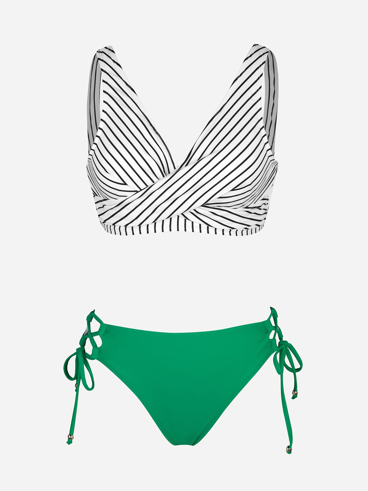 CUPSHE Women's Bikini Set Twist Front Tie Side Bikini Swimsuit Two Piece Swimwear Bathing Suits