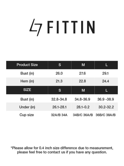 FITTIN Padded Sports Bra Women: Support Non Wired Seamless Bras for Gym Yoga Workout