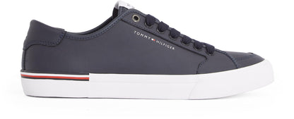 Tommy Hilfiger Men’s Core Corporate Leather Low Top Vulcanised Trainers